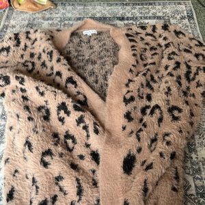 cheetah print coverup/ sweater